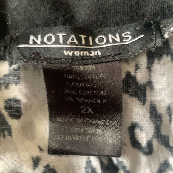 Pre Owned Women’s Notations Skirt Black White Gray Sz XXL Flowing Festive Style - Picture 7 of 7